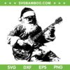 Christmas Santa Claus Rock SVG PNG, Santa Rock and Roll Guitar SVG