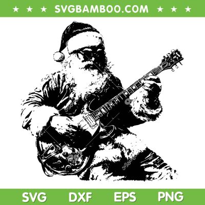 Christmas Santa Claus Rock SVG PNG, Santa Rock and Roll Guitar SVG Christmas Santa Claus Rock SVG PNG, Santa Rock and Roll Guitar SVG