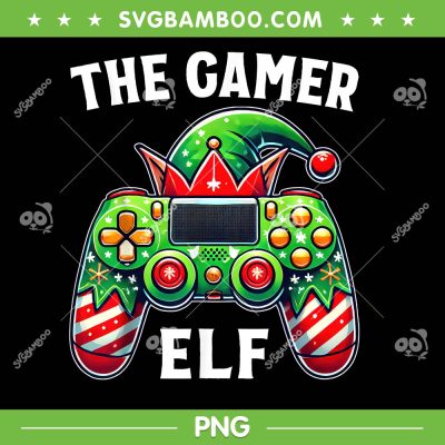 The Gamer Elf Video Controller PNG, Christmas Gaming Boys PNG