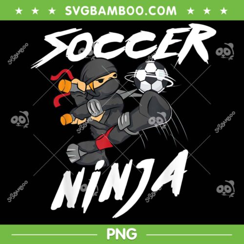 Ninja Soccer Art PNG, Kids Boys Ninja Football PNG, Boys Kid Soccer Lovers PNG