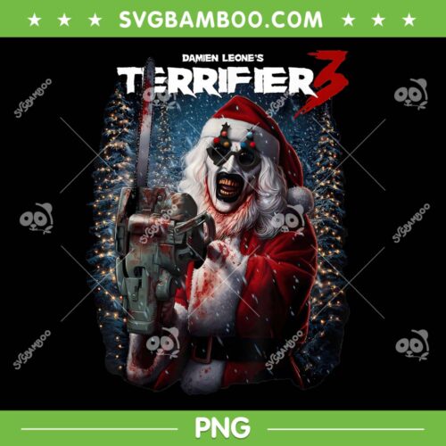 Damien Leone's Terrifier 3 PNG, Christmas Terrifier Horror Movie PNG, Santa Terrifier Xmas PNG