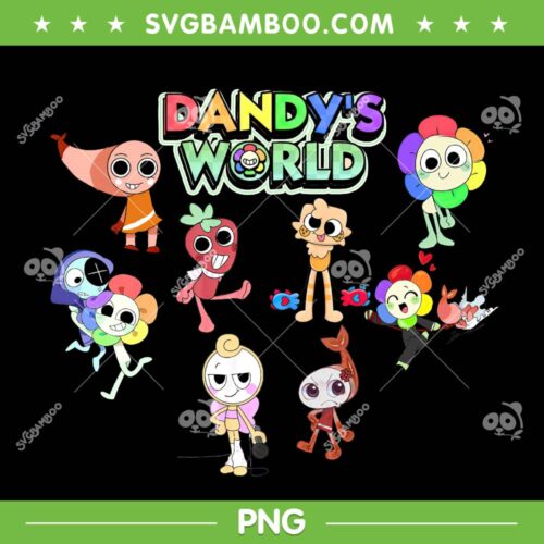 Dandy's World All Characters PNG, Cartoon Dandys World Group Shot PNG