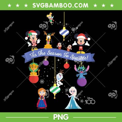 Disney 100 Christmas Holiday PNG, Disney Characters Tis the Season To Sparkle PNG Disney 100 Christmas Holiday PNG, Disney Characters Tis the Season To Sparkle PNG