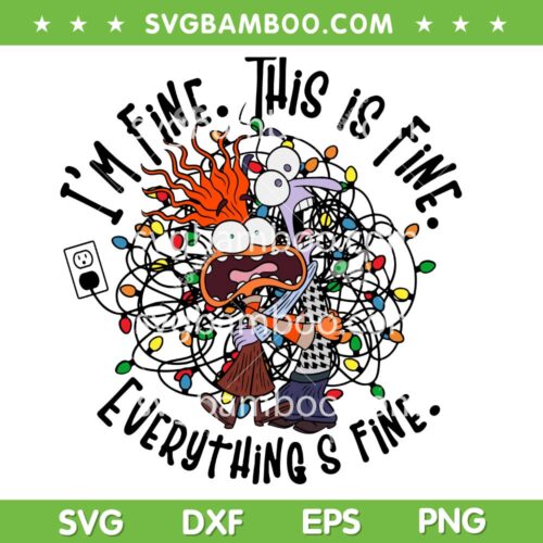 Disney Anxiety and Fear Christmas SVG, Anxiety I’m Fine This is Fine SVG PNG