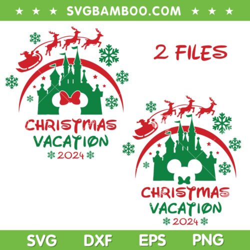 Disney Christmas Vacation 2024 SVG, Mickey And Minnie Christmas 2024 SVG PNG