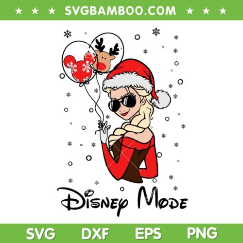 Disney Frozen Elsa Merry Christmas SVG, Disney Mode Elsa Santa Hat SVG PNG