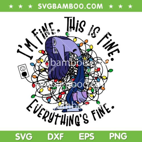 Inside Out Ennui Christmas Lights SVG, Disney Ennui I'm Fine is Fine Everythings Fine SVG PNG