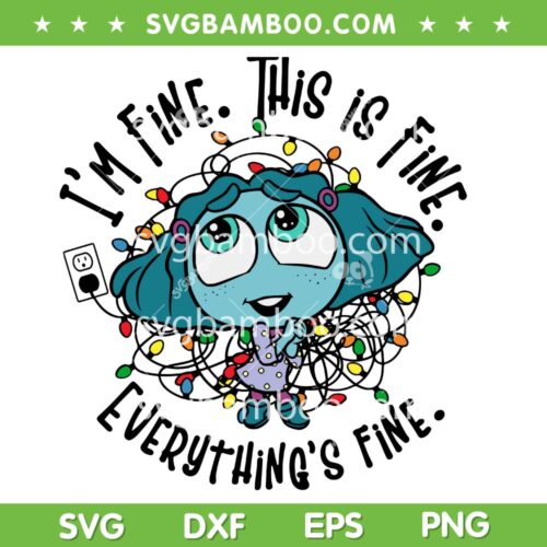 Disney Envy I'm Fine This is Fine SVG, Inside Out Envy Christmas SVG PNG, Envy Xmas Lights DXF SVG PNG EPS