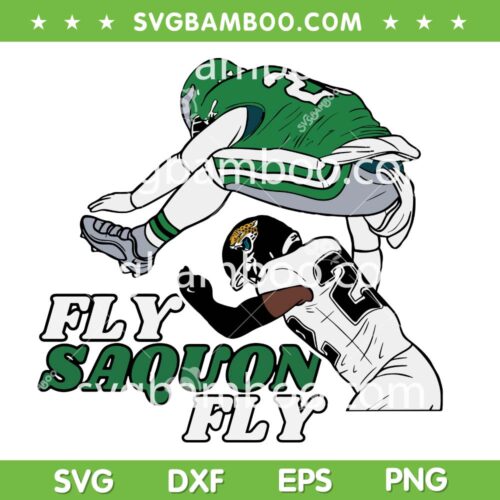 Fly Saquon Barkley SVG PNG, Eagles Fly Reverse Hurdle SVG, Fly Saquon Fly DXF SVG PNG EPS