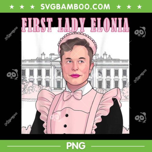 Elon Musk First Lady Elonia PNG, Pink Elon in White House PNG
