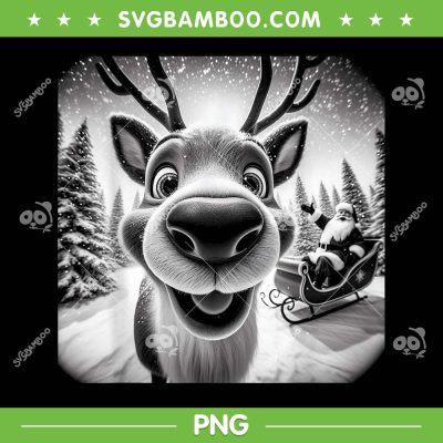 Funny Reindeer Selfie Christmas PNG, Reindeer Big Face Xmas PNG Funny Reindeer Selfie Christmas PNG, Reindeer Big Face Xmas PNG