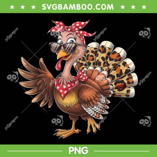 Thanksgiving Turkey Leopard PNG, Womens Girls Turkey Cheetah PNG