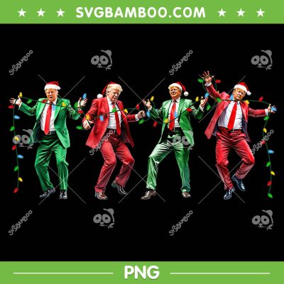 Trump Santa Dancing for Christmas 2025 PNG, Trump Xmas Lights PNG, Donald Trump Christmas Pajamas PNG