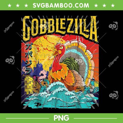 Gobblezilla Turkey Day PNG, Funny Thanksgiving Gobblezilla PNG, Turkey Godzilla PNG
