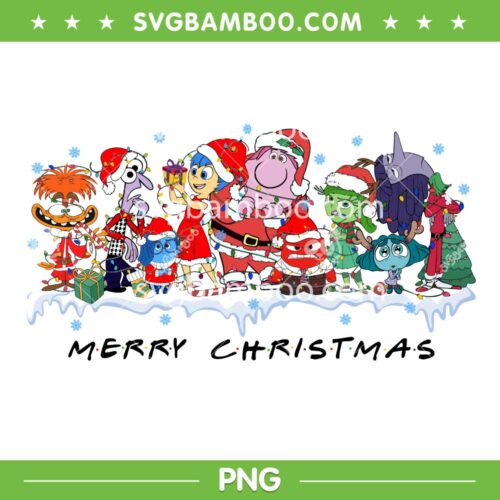 Inside Out 2 Friends Merry Christmas PNG, Disney Emotions Inside Out Friends Xmas PNG
