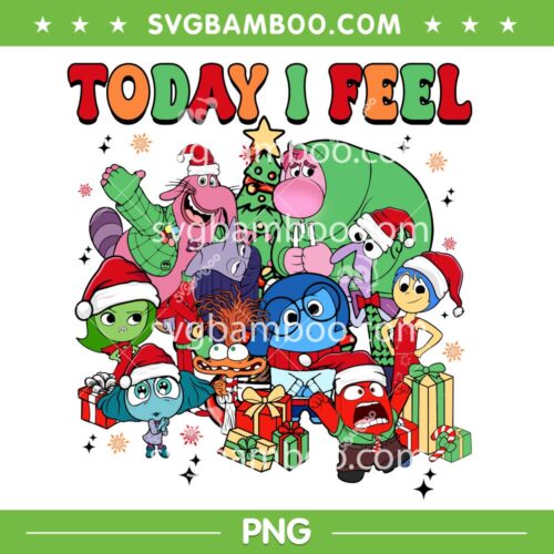 Inside Out Today I Feel Christmas PNG, Emotions Inside Out Merry Christmas PNG