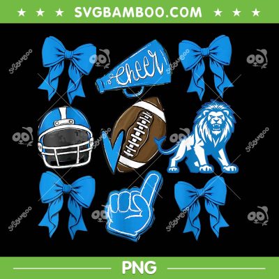 Detroit Lions Coquette Bow PNG, Lions Football Game Day PNG Detroit Lions Coquette Bow PNG, Lions Football Game Day PNG