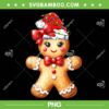 Cute Gingerbread Santa Pajamas PNG, Gingerbread Man Santa Hat Merry Christmas PNG