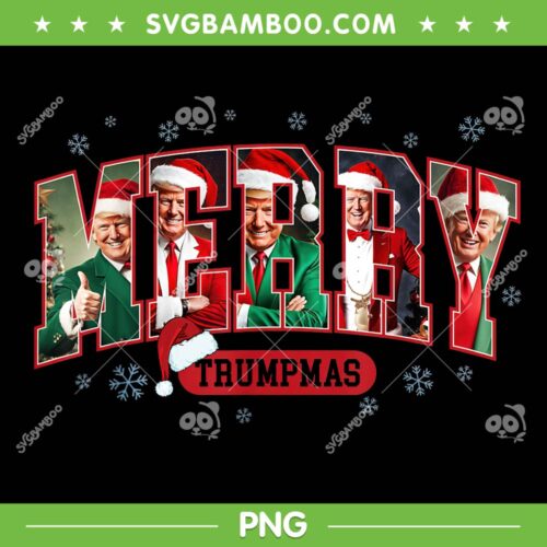 Merry Trumpmas PNG, Santa Trump Christmas Pajamas PNG, Xmas Trump Texture PNG