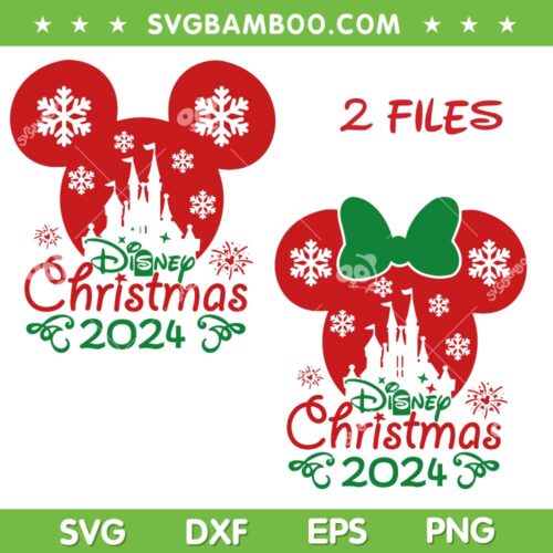 Mickey Mouse Ear Christmas 2024 SVG, Disney Xmas 2024 SVG PNG