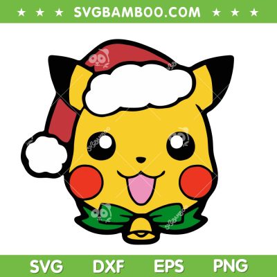 Pokemon Pikachu Santa Hat SVG PNG, Pikachu Merry Christmas 2025 SVG