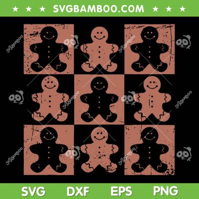 Checkered Gingerbread Man SVG, Distressed Gingerbread Christmas Pajamas SVG PNG Checkered Gingerbread Man SVG, Distressed Gingerbread Christmas Pajamas SVG PNG