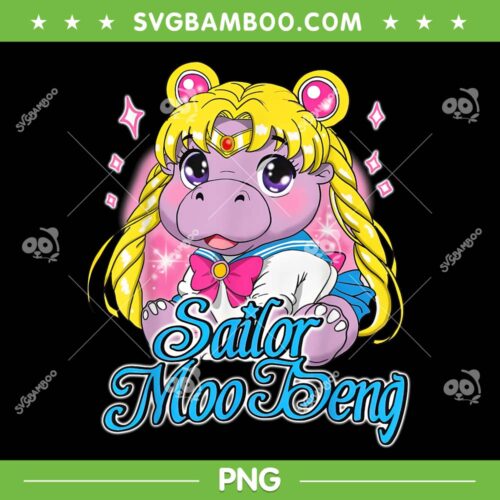 Sailor Moo Deng PNG, Funny Hippo Moo Deng Cute Anime PNG, Sailor Moon Moo Deng PNG