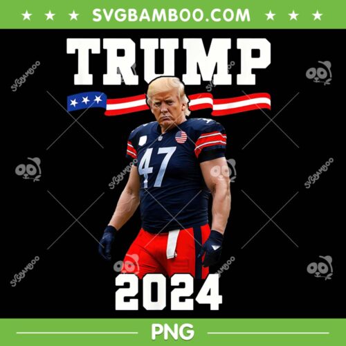Trump 47 Football Jersey PNG, Funny Trump 2024 Football Player PNG, Trump Vance US Flag PNG