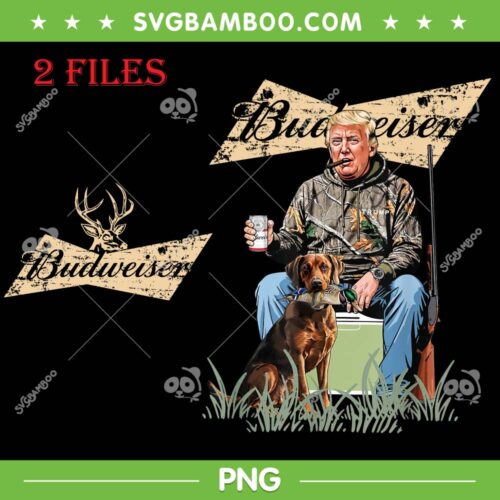 Trump Hunting Budweiser Beer PNG, Trump With Dog Duck Waterfowl Hunting PNG