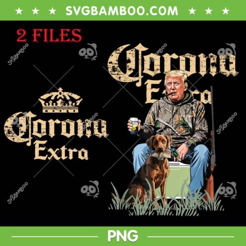 Trump Hunting Corona Extra Beer PNG, Trump With Dog Hunting Duck Waterfowl PNG