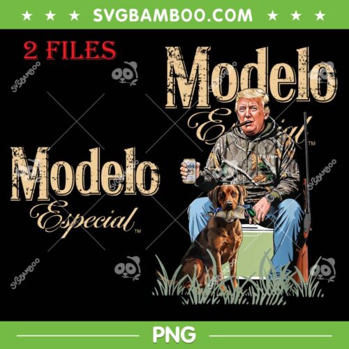 Trump Hunting Modelo Beer PNG, Trump With Dog Duck Waterfowl Hunting PNG