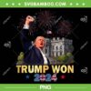 Trump Won 2024 PNG, President 47th Of White House Donald Trump PNG