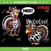 Turkey Moo Cow PNG, Funny Thanksgiving Turkey Day PNG, Cute Turkey Cow PNG