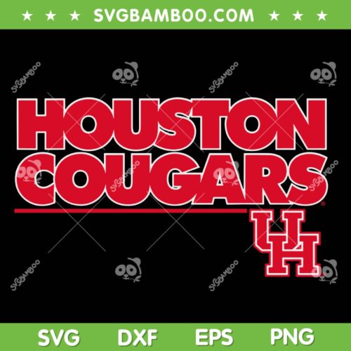 University of Houston Football SVG, Houston Cougars Logo SVG PNG, Houston Blue Collection Block Logo SVG PNG