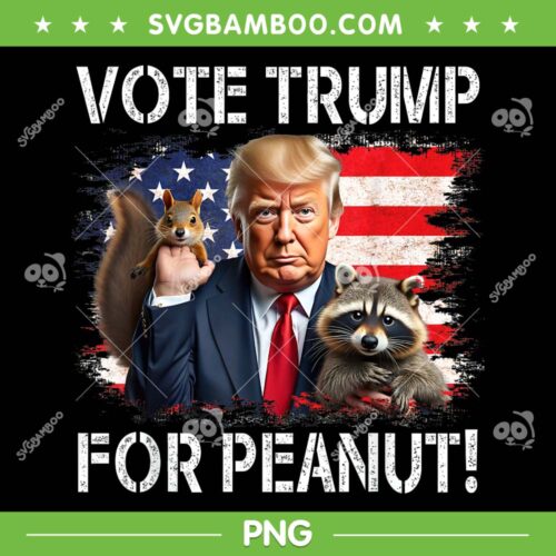 Vote Trump For Peanut PNG, Funny Trump The Squirrel PNG, Vote Trump American Flag PNG