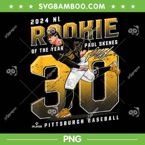 Paul Skenes Pittsburgh Baseball PNG, 2024 NL Rookie of the Year Paul Skenes PNG