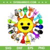 All Sprunki Toys Circle SVG PNG, Sprunki Characters Around Mr Sun SVG