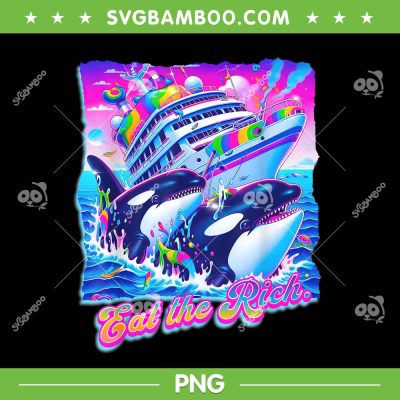 Eat the Rich PNG, Whale Cruising Retro PNG