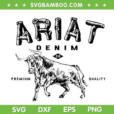 Ariat Denim Bull SVG, Bull Western Flair SVG PNG