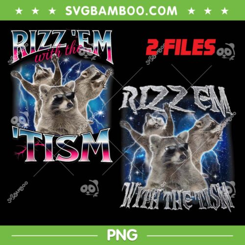 Rizz Em With The Tism PNG, Autistic Racoon Autism Meme PNG