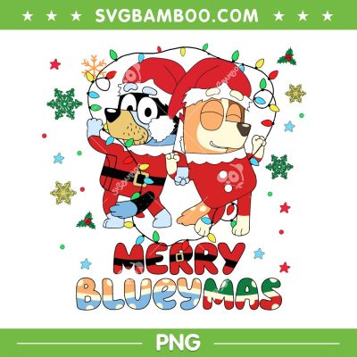 Bluey Dancing Merry Blueymas PNG, Dad Mom Bluey Dance Xmas Lights PNG Bluey Dancing Merry Blueymas PNG, Dad Mom Bluey Dance Xmas Lights PNG