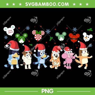 Bluey Friends Dancing Christmas PNG, Bluey Mickey Mouse Ear PNG Bluey Friends Dancing Christmas PNG, Bluey Mickey Mouse Ear PNG