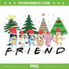 Bluey Friends Xmas Walking PNG, Bluey Merry Christmas PNG