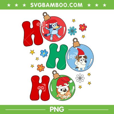 Bluey Ho Ho Ho PNG, Bluey Christmas Ornament PNG Bluey Ho Ho Ho PNG, Bluey Christmas Ornament PNG