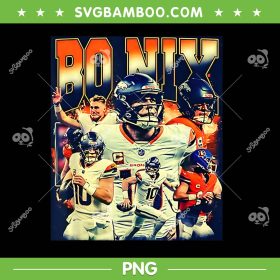 Bo Nix PNG, Nix Denver Broncos PNG, Vintage Bo Nix Graphic