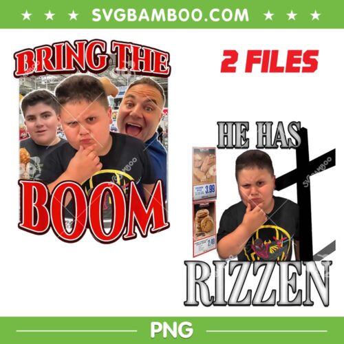 Bring The Boom Rizzler PNG, Funny He Has Rizzen PNG, Kids Joker Xmas Rizzler PNG