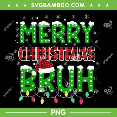 Mery Christmas Bruh Red Plaid PNG, Kids Xmas Bruh Buffalo Plaid Pajama PNG