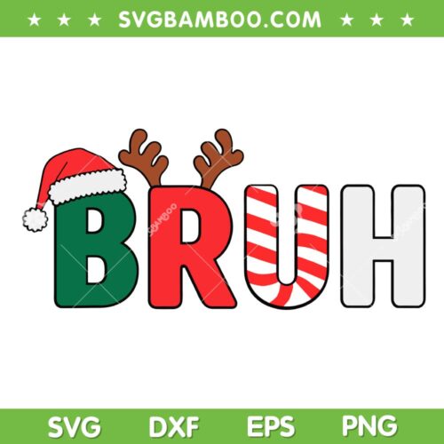 Bruh Christmas 2025 SVG PNG, Funny Kids Xmas Bruh SVG