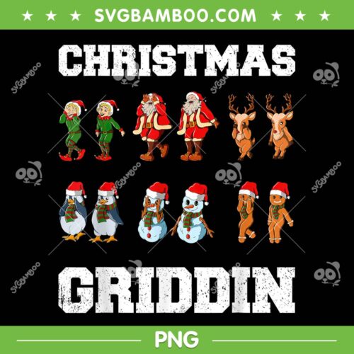 Santa Snowman Reindeer Griddy PNG, Christmas Griddin PNG, Funny Xmas Squad Griddy PNG