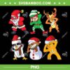 Christmas Santa and Friends Griddy Dance PNG, Cute Chibi Christmas Squad Griddy PNG